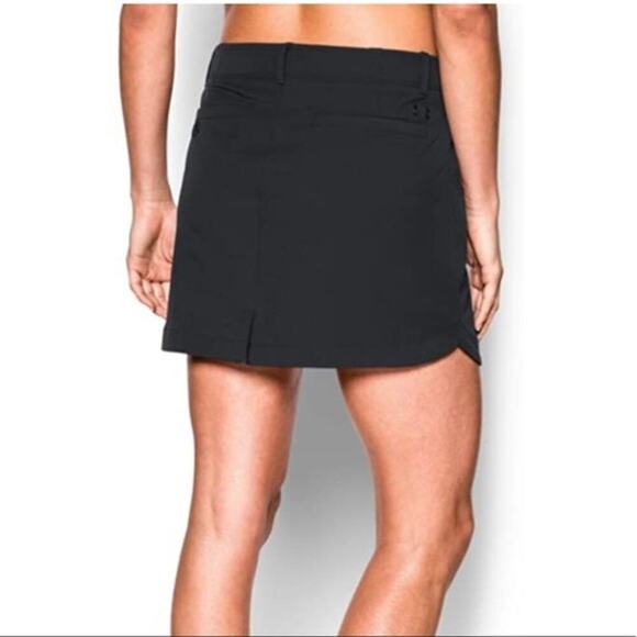 NWT UNDER ARMOUR Women's Links Woven Golf Skort Sz 10 Black - Picture 2 of 8